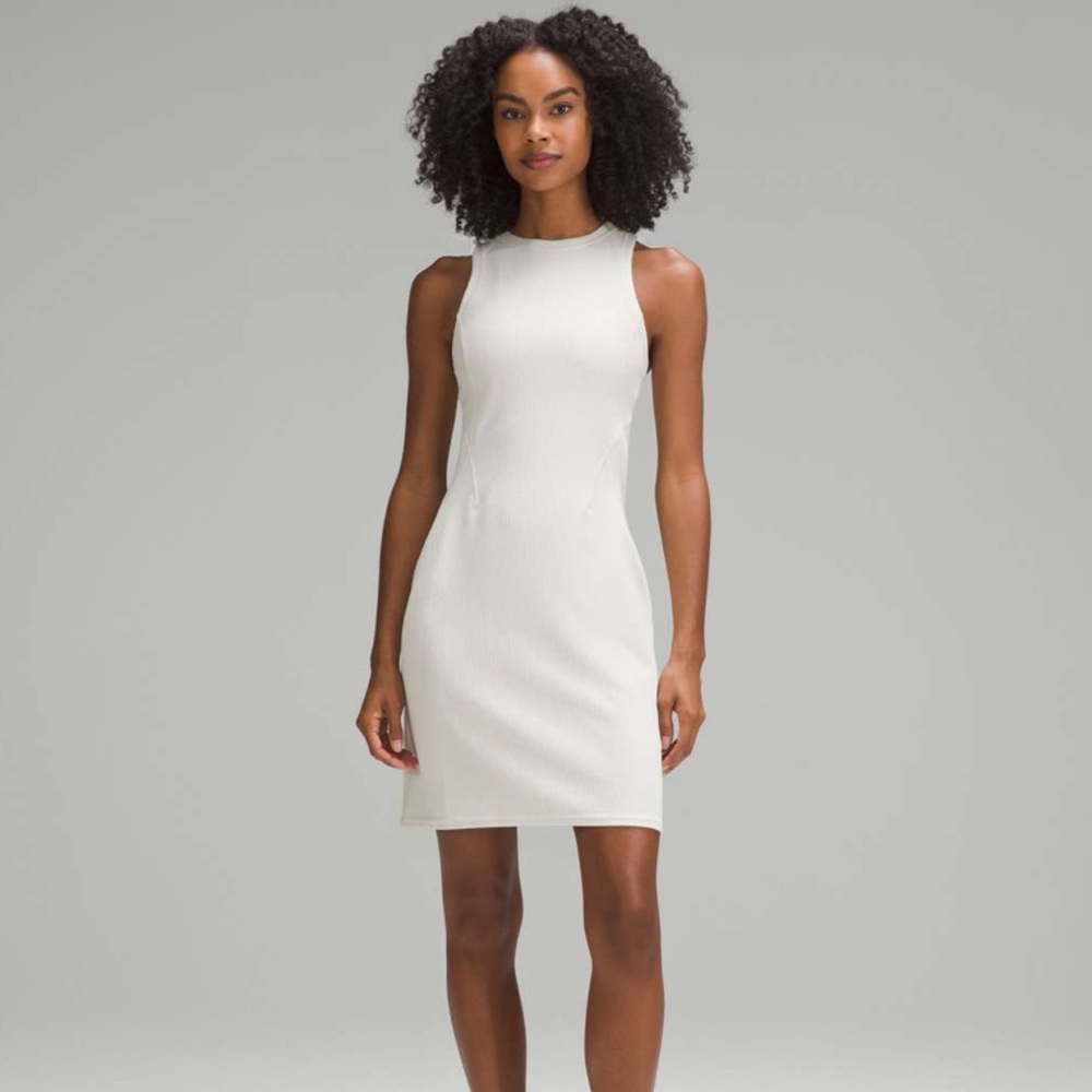 NWT Lululemon Ribbed Softstreme Slim-Fit Tank Dress
Bone
